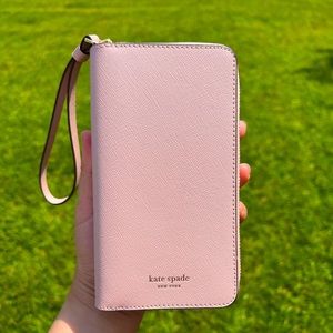 Kate Spade pink wristlet phone case for the iPhone XS Max